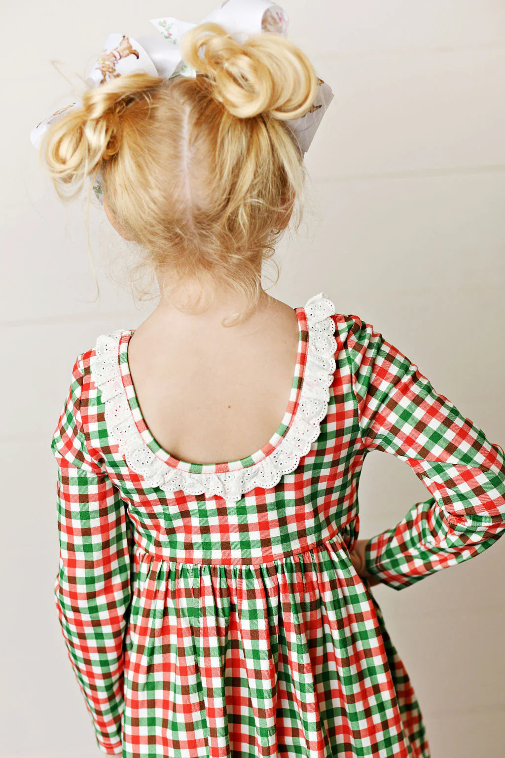 Holiday Gingham Twirl Dress  - Doodlebug's Children's Boutique