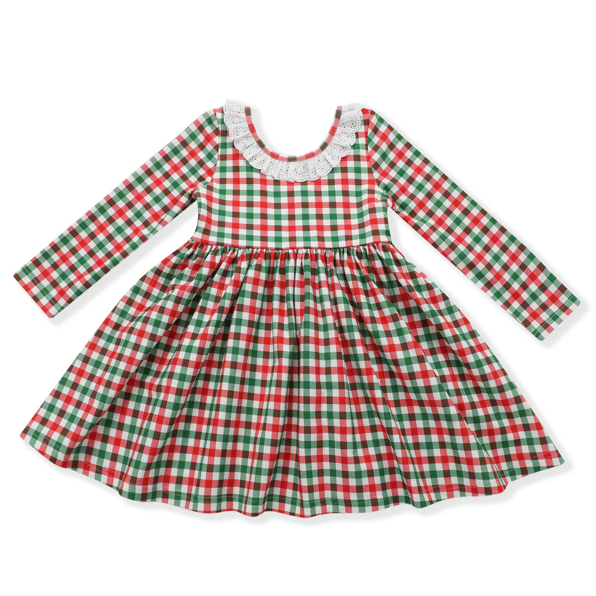 Holiday Gingham Twirl Dress  - Doodlebug's Children's Boutique