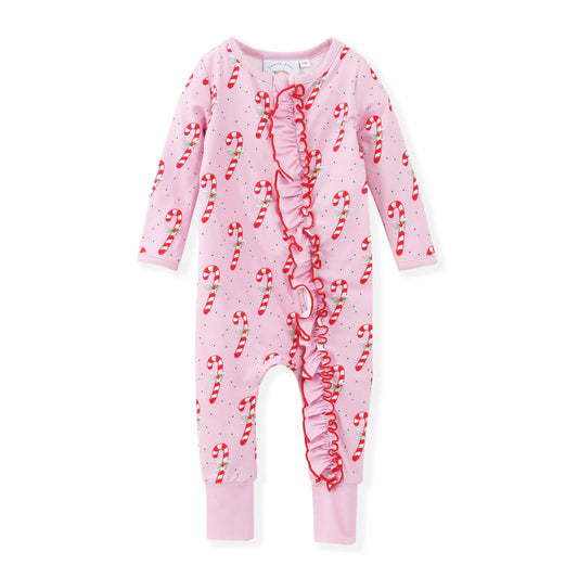 Candy Cane Butterknit Zip-Up Layette  - Doodlebug's Children's Boutique