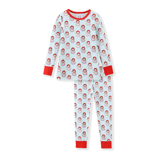 Santa Baby Blue 2-Piece Pajamas  - Doodlebug's Children's Boutique