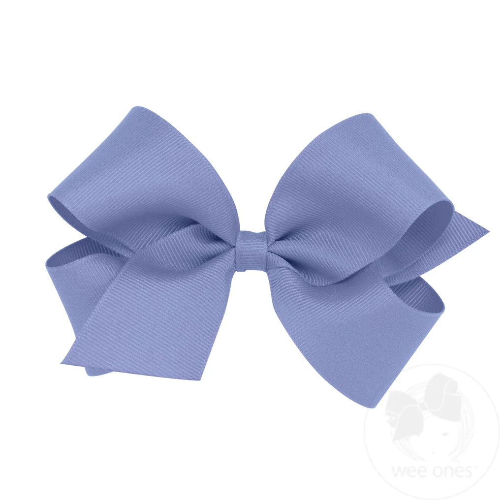 Medium Classic Grosgrain Bow in Bluebird - Doodlebug's Children's Boutique