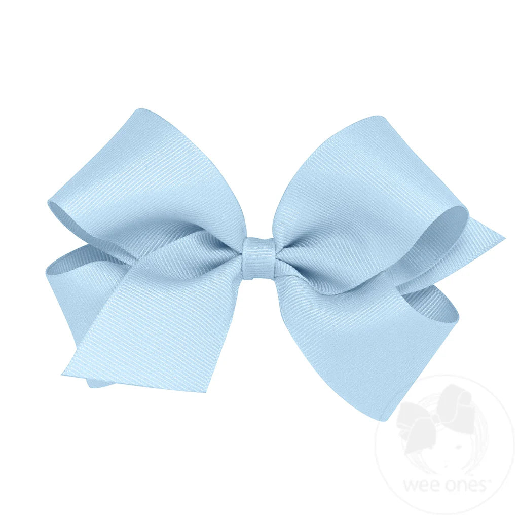 Medium Classic Grosgrain Bow in Millennium Blue - Doodlebug's Children's Boutique