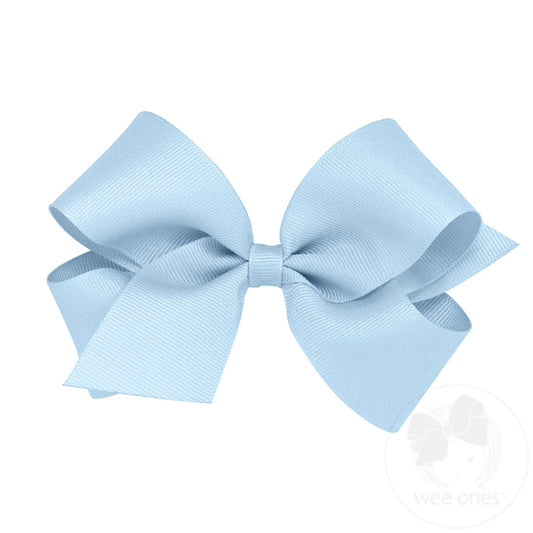Medium Classic Grosgrain Bow in Millennium Blue - Doodlebug's Children's Boutique