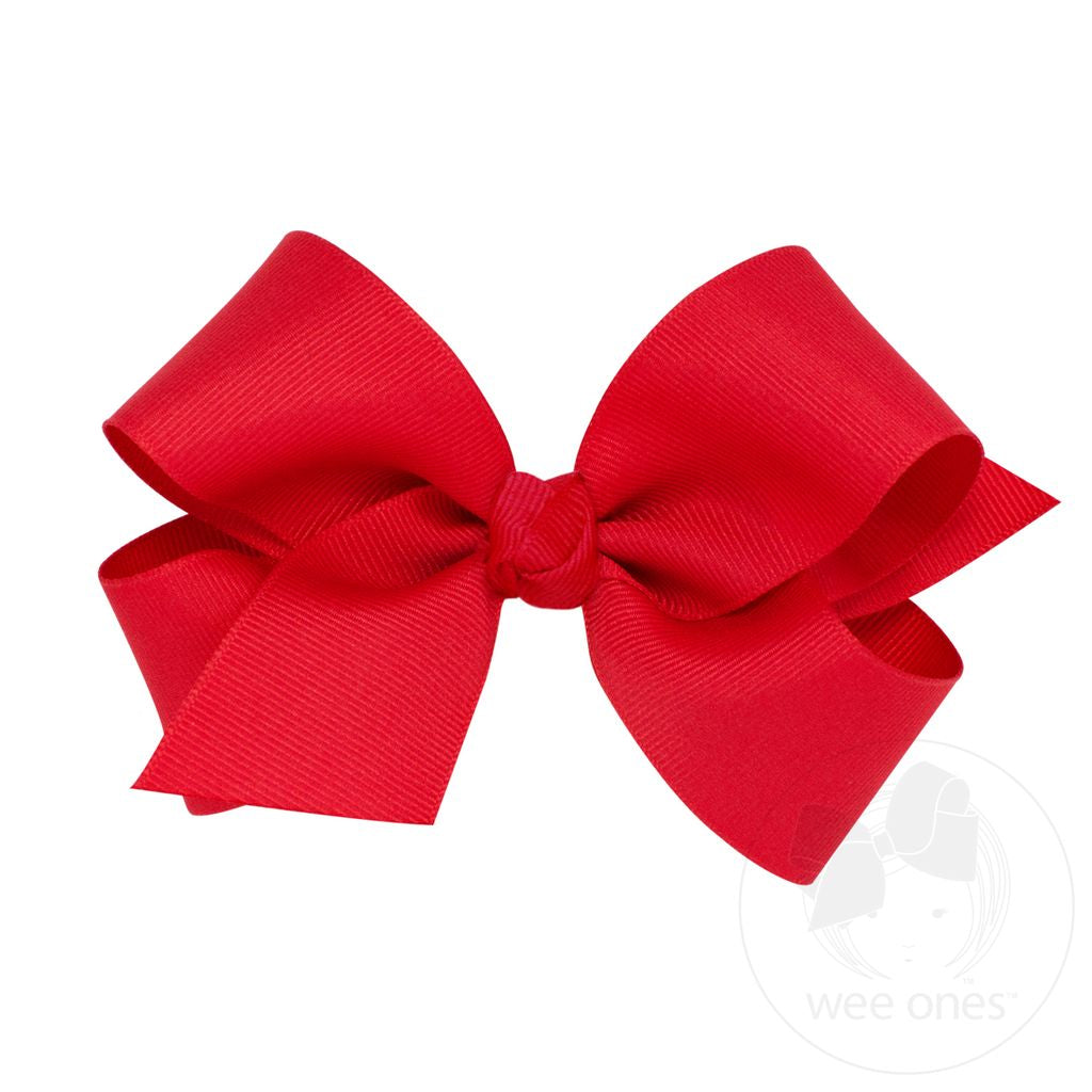 Medium Classic Grosgrain Bow in Red - Doodlebug's Children's Boutique