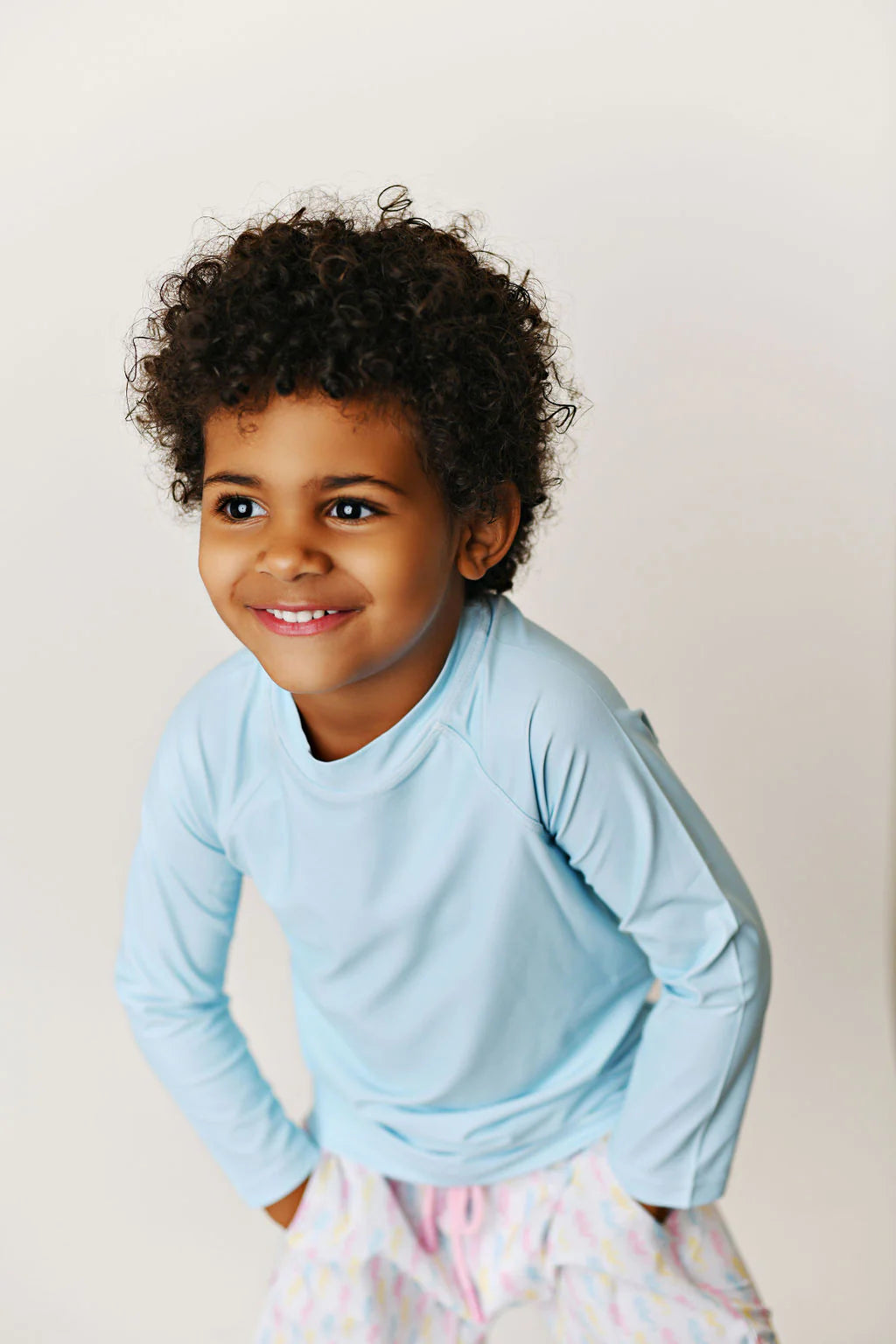 Light Blue Long Sleeve Rash Guard  - Doodlebug's Children's Boutique