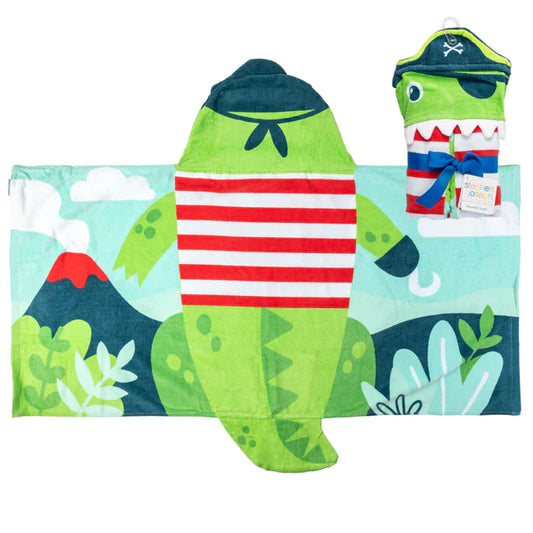 Dino Pirate Hooded Towel  - Doodlebug's Children's Boutique