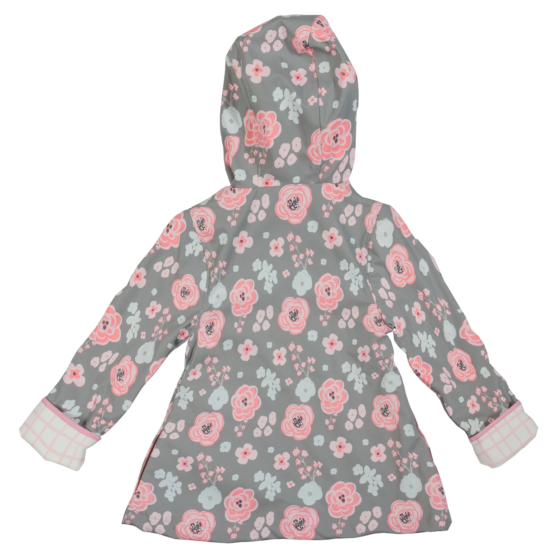 Charcoal Floral Rain Coat  - Doodlebug's Children's Boutique