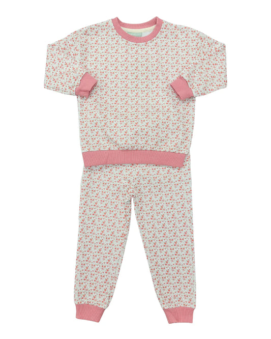 Pink Floral Sweatshirt & Joggers Set - Doodlebug's Children's Boutique