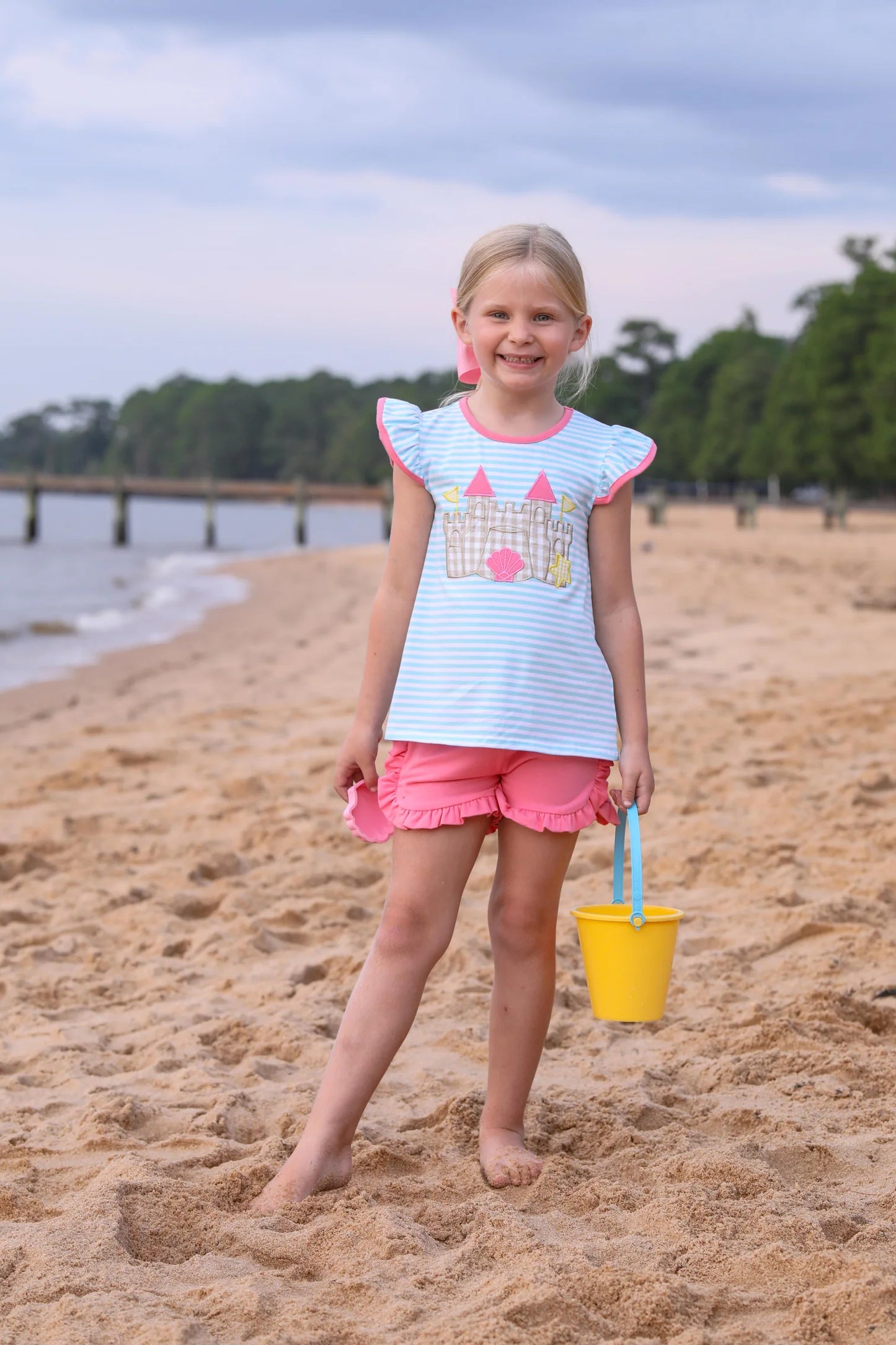 Sand Castle Flutter Short Set  - Doodlebug's Children's Boutique