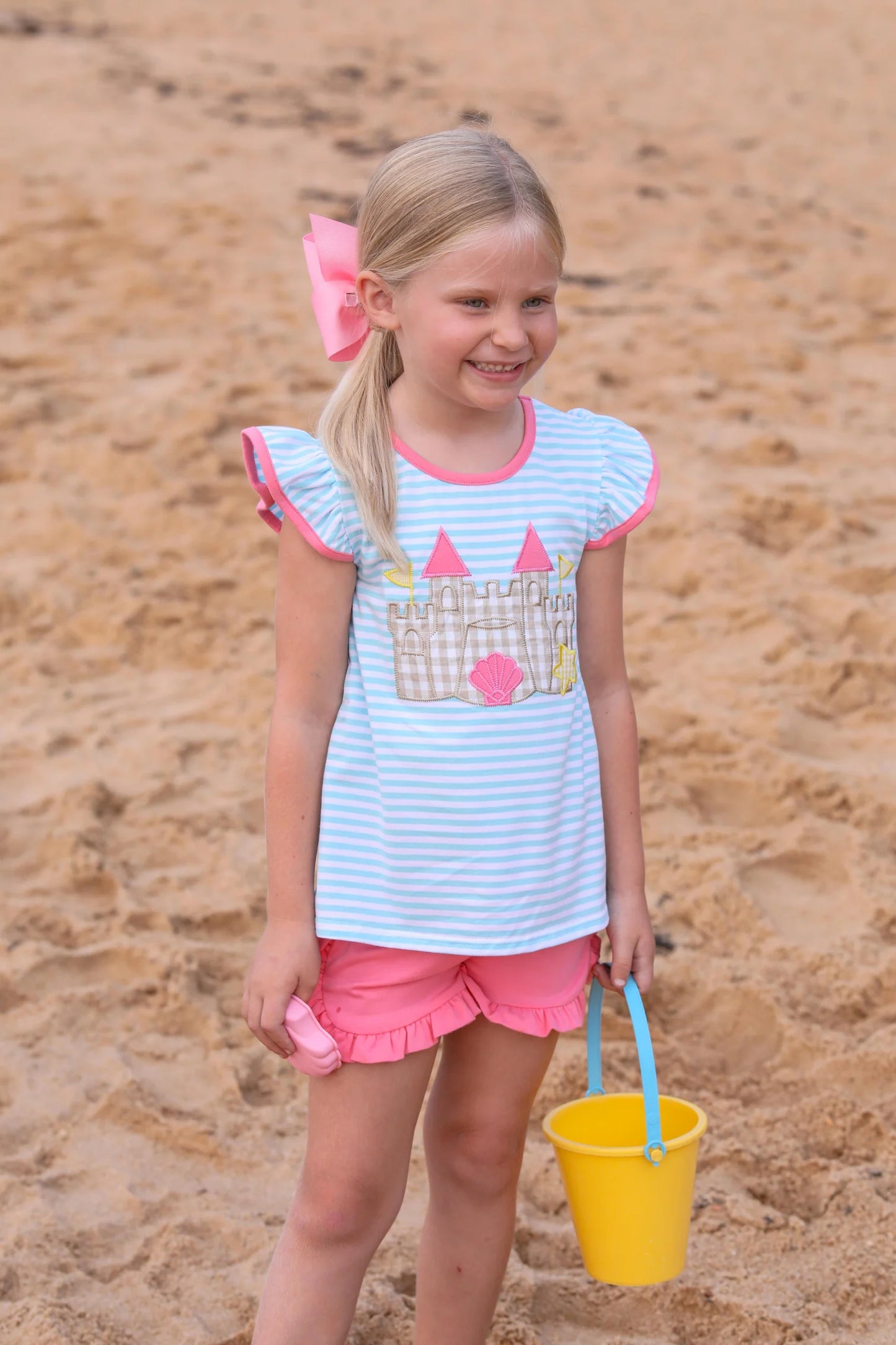 Sand Castle Flutter Short Set  - Doodlebug's Children's Boutique