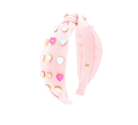 Light Pink Heart Jewel Headband  - Doodlebug's Children's Boutique