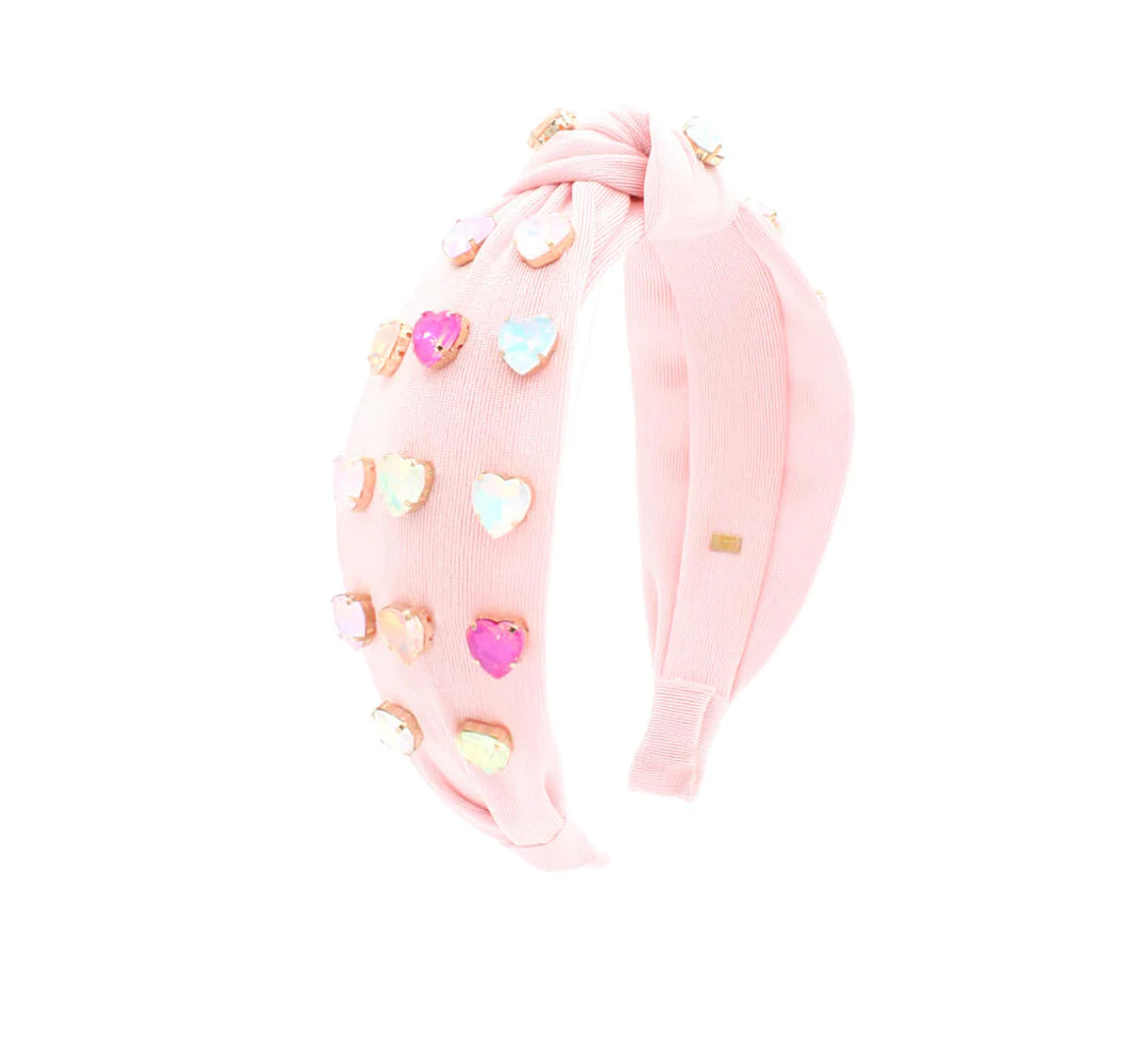 Light Pink Heart Jewel Headband  - Doodlebug's Children's Boutique