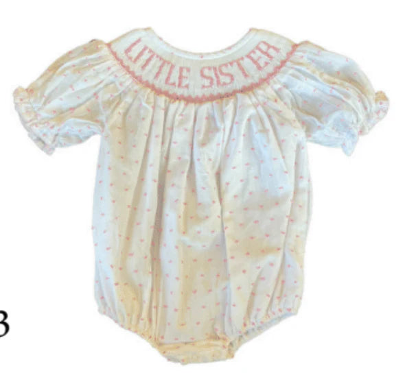 Little Sister Swiss Dot Bubble - Doodlebug's Children's Boutique