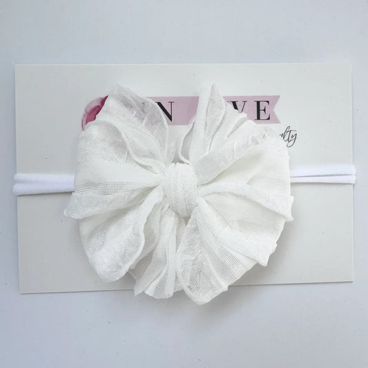 Off White Mini Headband - Doodlebug's Children's Boutique