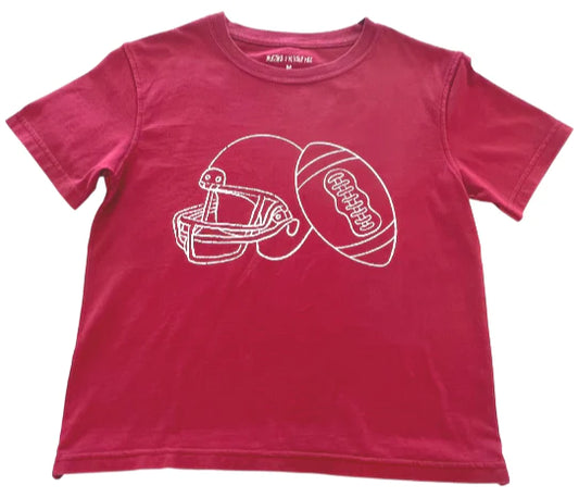 Crimson Football Shirt  - Doodlebug's Children's Boutique