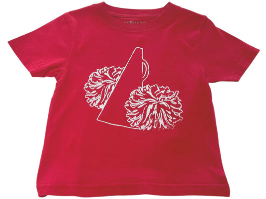 Crimson Pom Poms Shirt  - Doodlebug's Children's Boutique