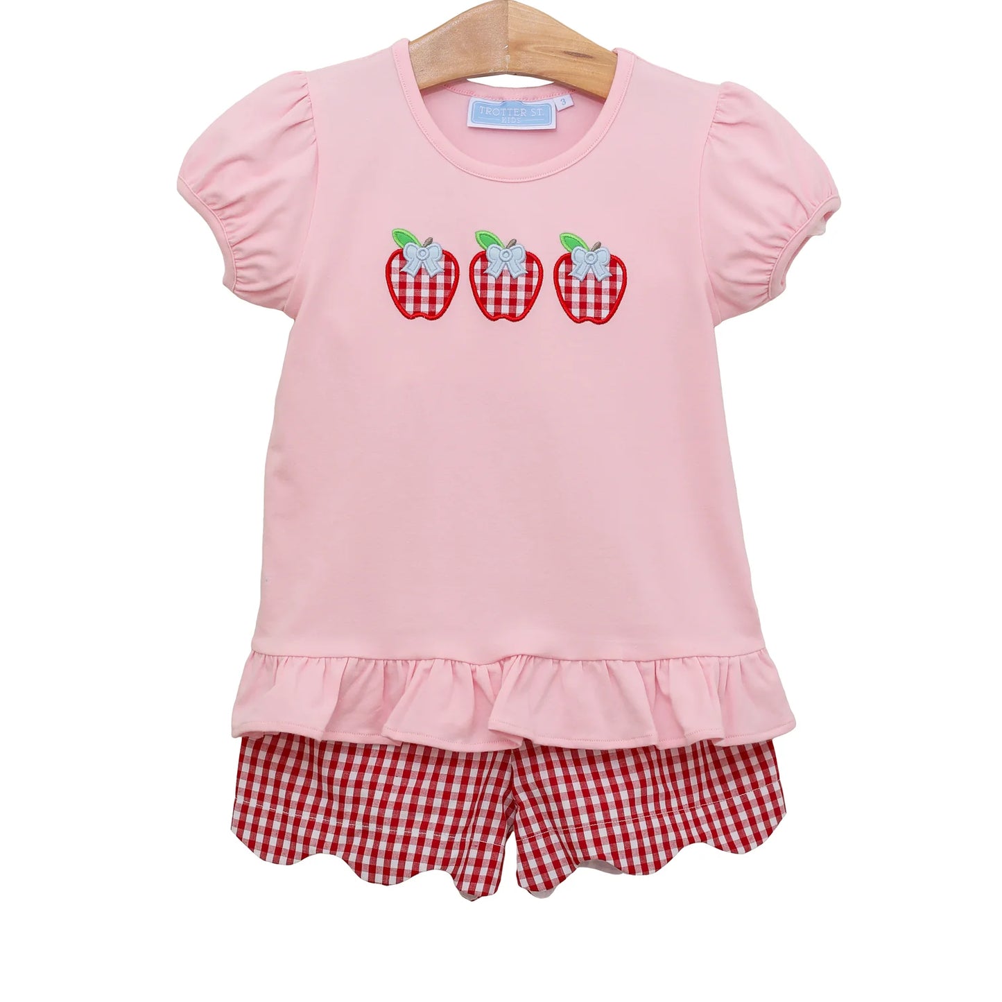 Apple Trio Ruffle Short Set - Doodlebug's Children's Boutique