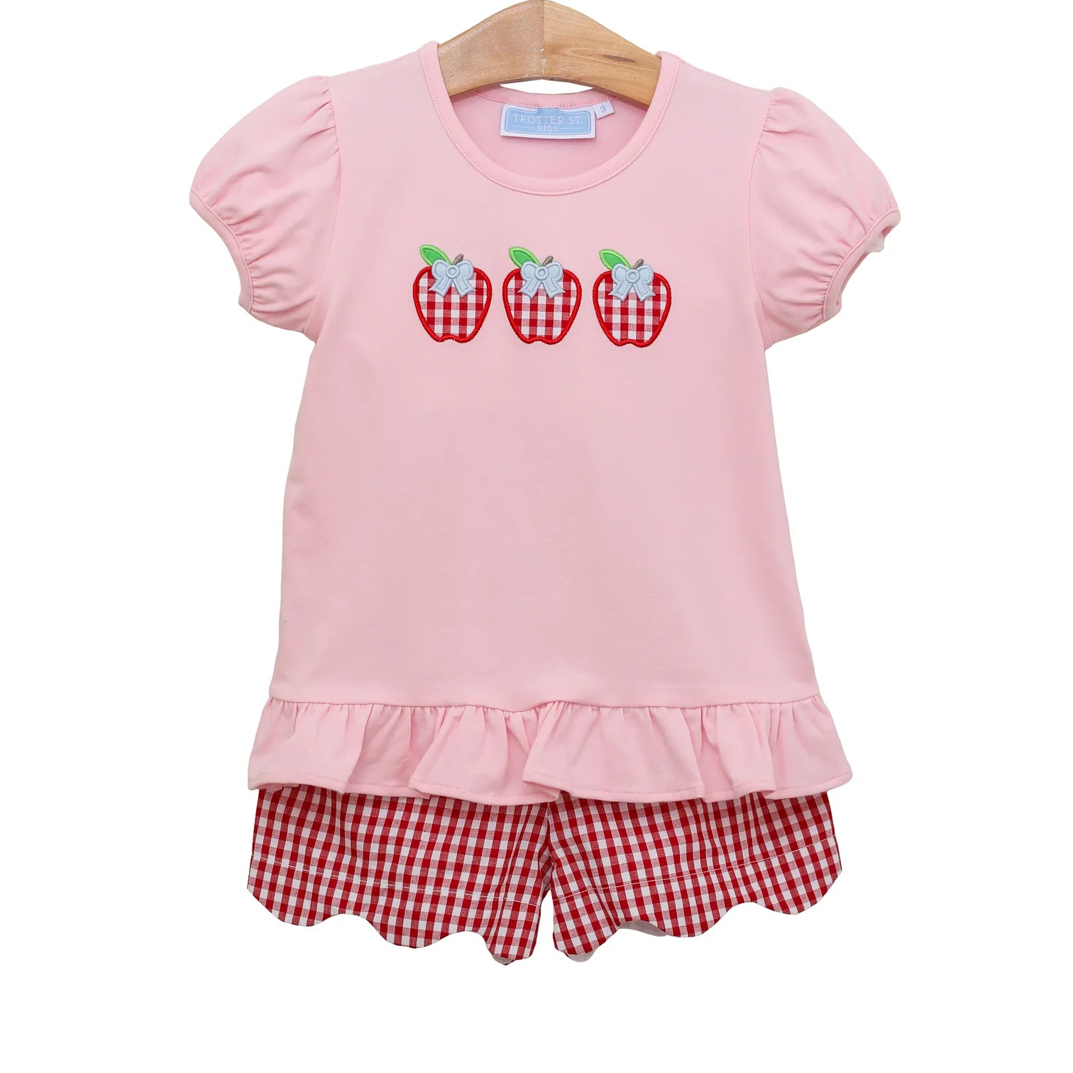 Apple Trio Ruffle Short Set - Doodlebug's Children's Boutique