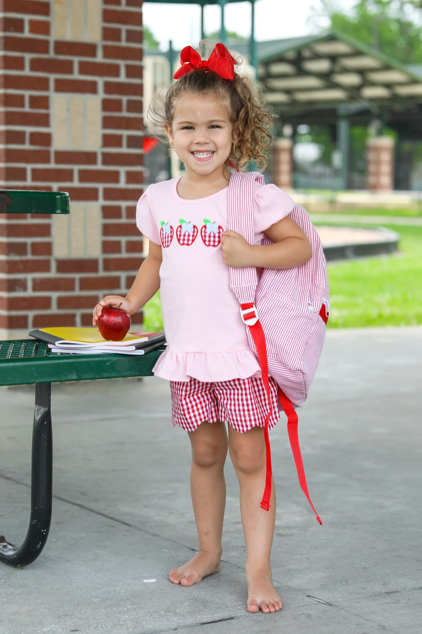 Apple Trio Ruffle Short Set - Doodlebug's Children's Boutique