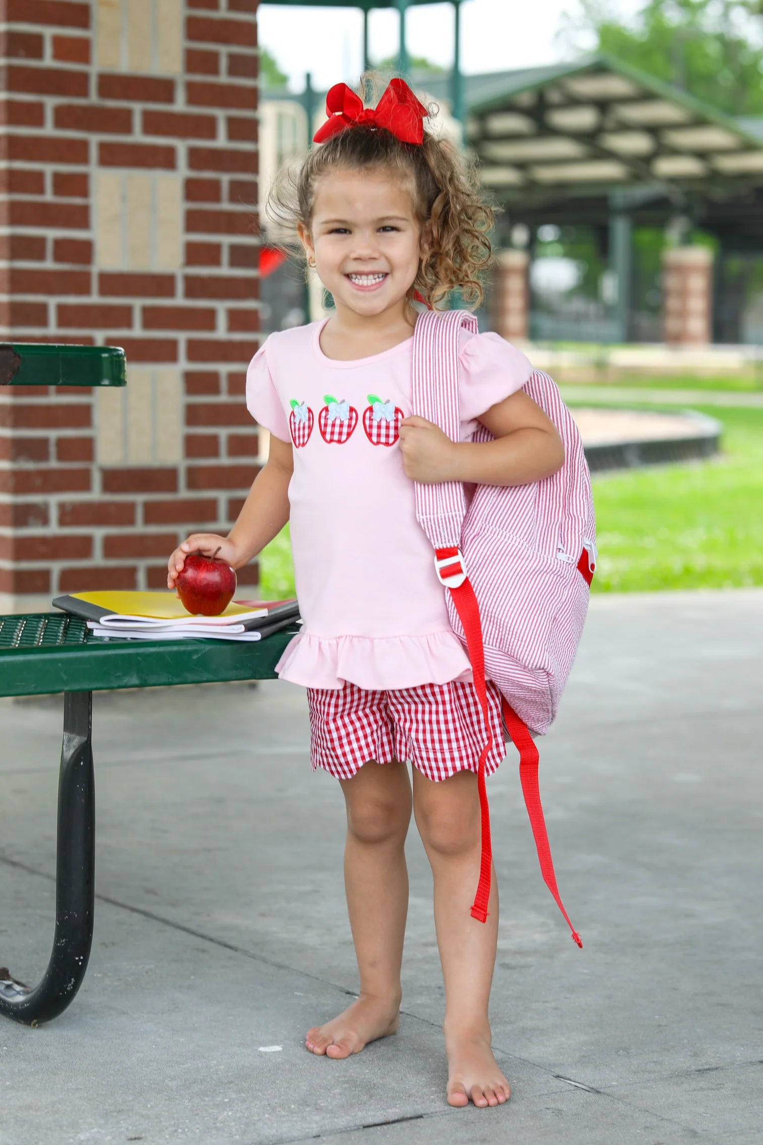 Apple Trio Ruffle Short Set - Doodlebug's Children's Boutique