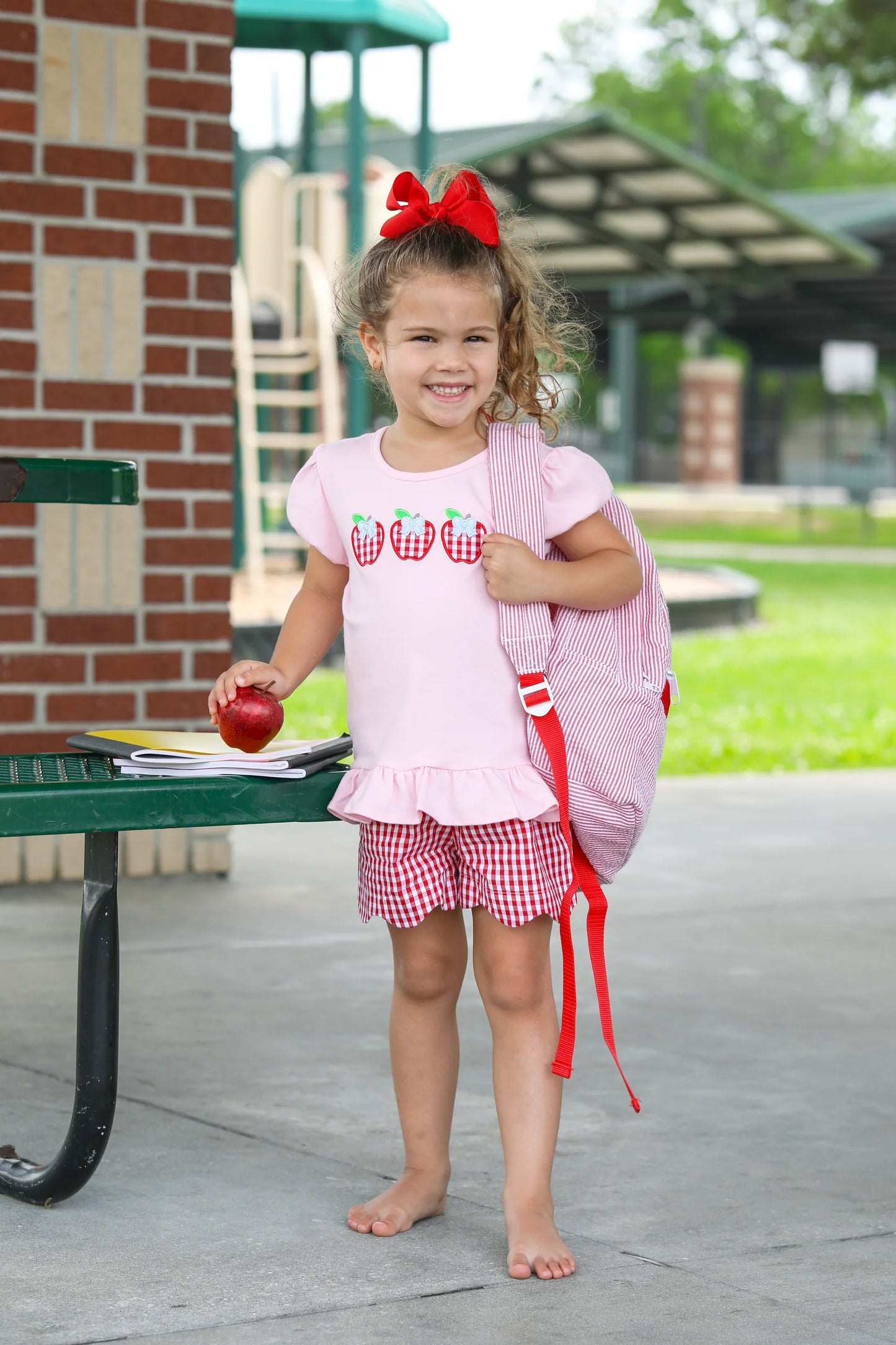 Apple Trio Ruffle Short Set - Doodlebug's Children's Boutique