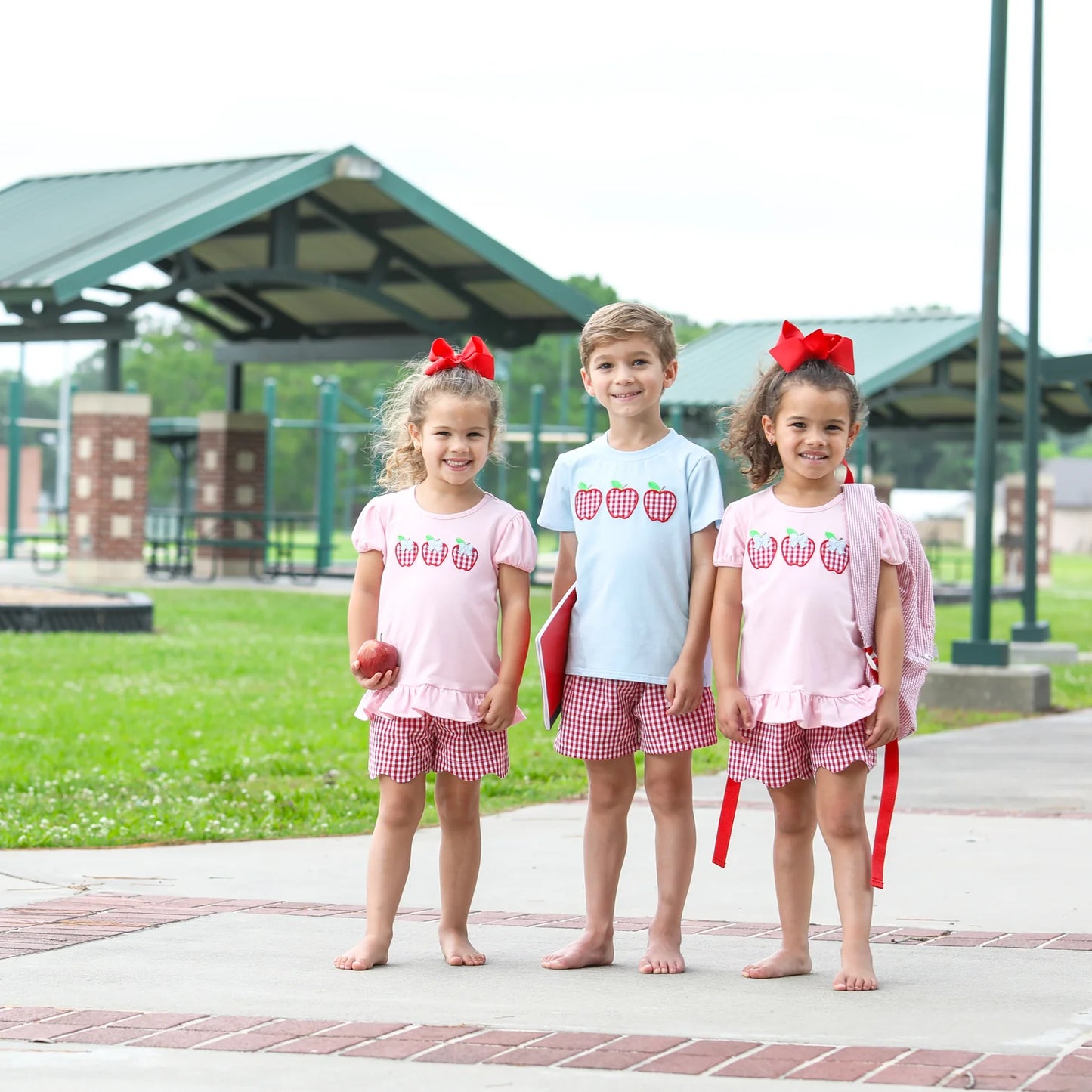 Apple Trio Short Set - Doodlebug's Children's Boutique