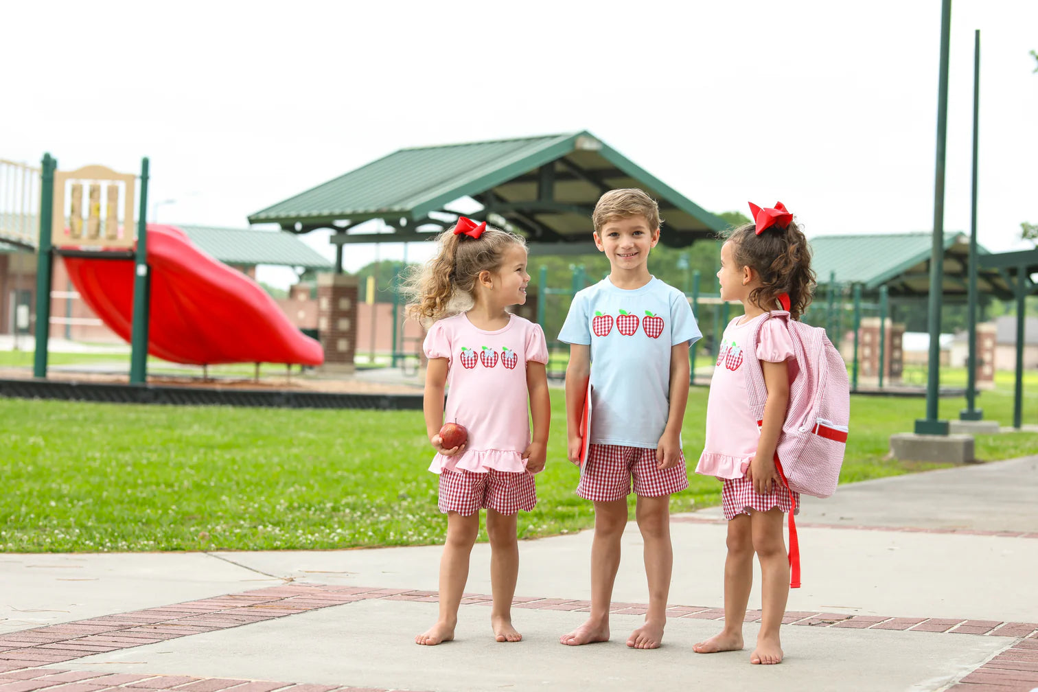 Apple Trio Ruffle Short Set - Doodlebug's Children's Boutique
