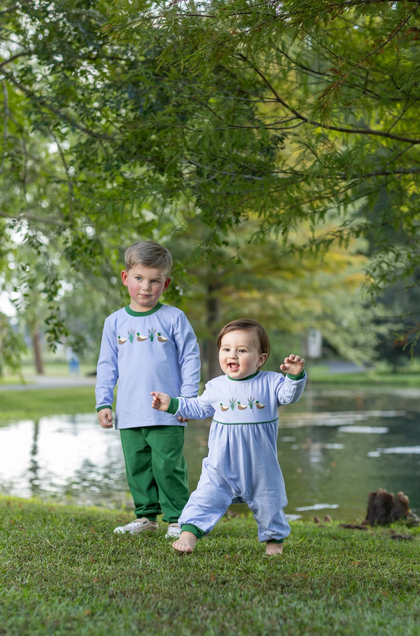 Mallard Trio Romper - Doodlebug's Children's Boutique