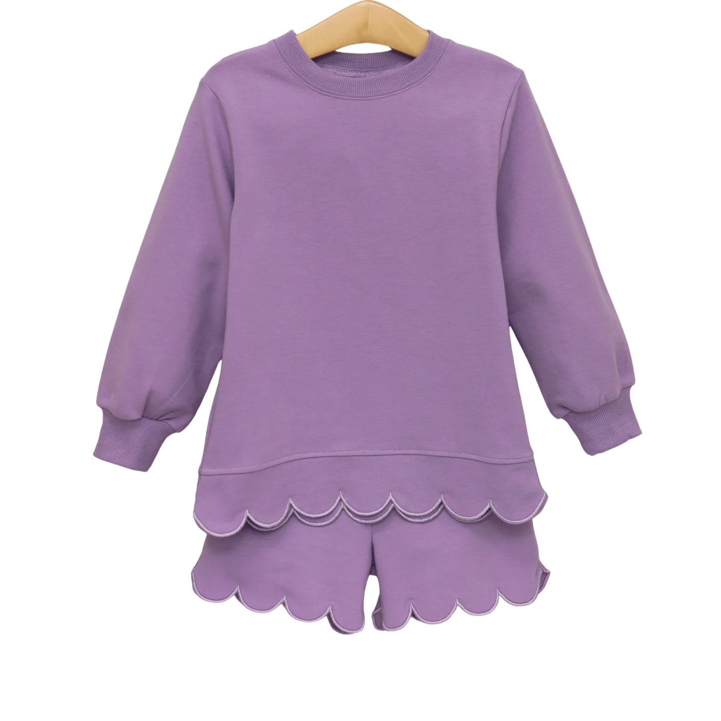Lavender Sophia Scalloped Set - Doodlebug's Children's Boutique