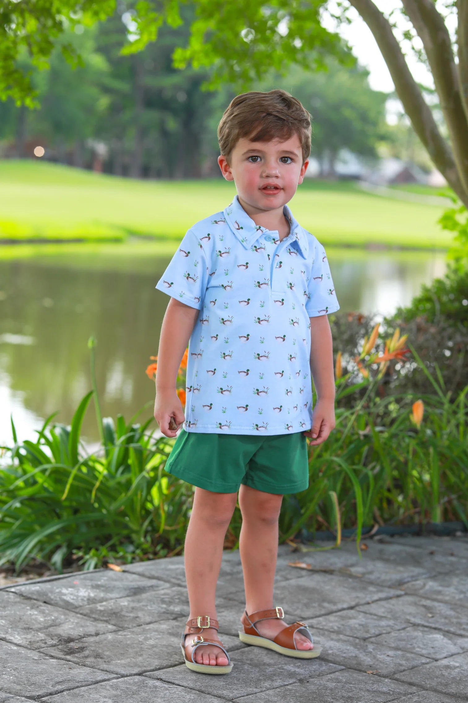 Ducks in a Row Polo Short Set - Doodlebug's Children's Boutique