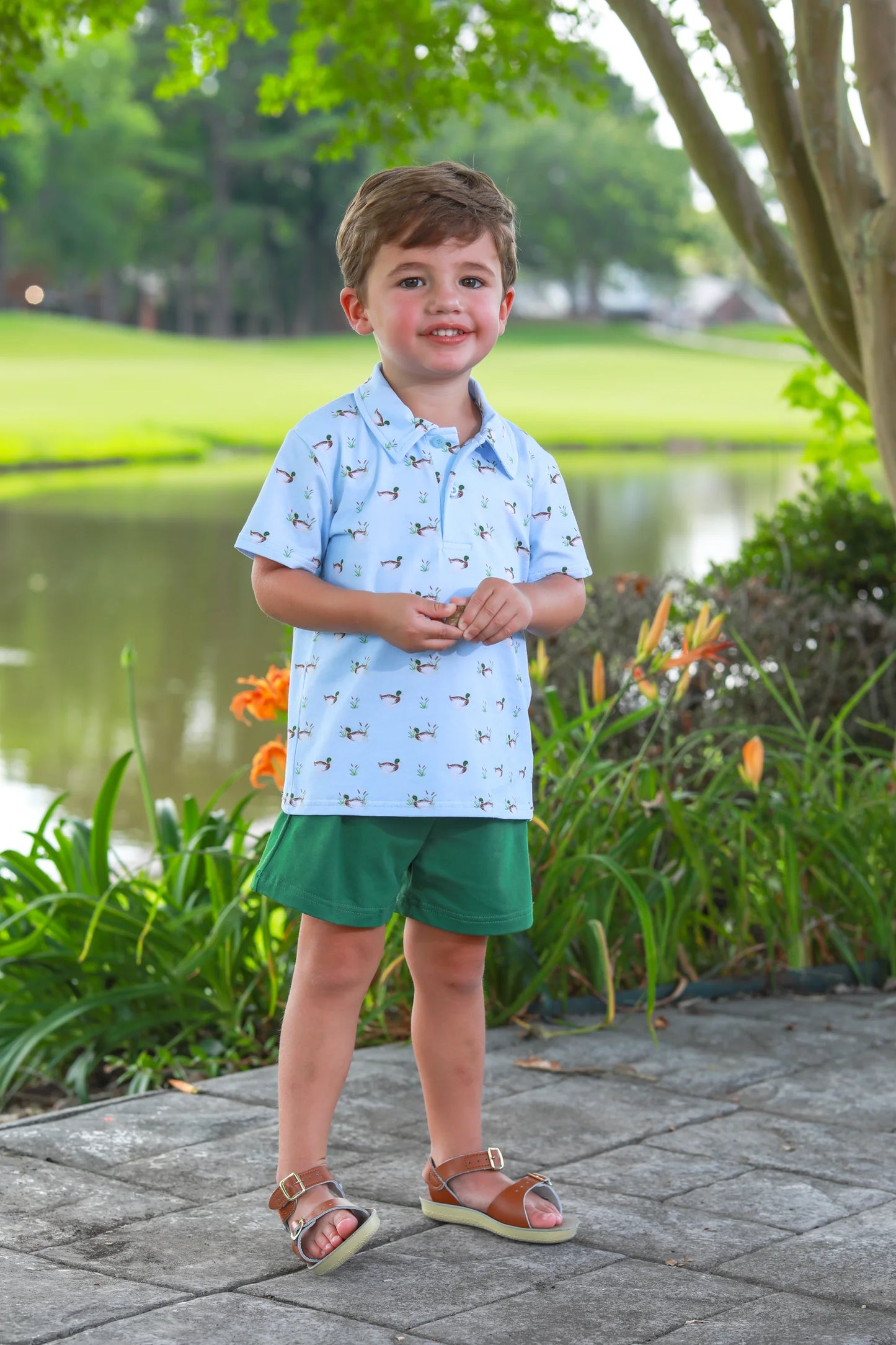 Ducks in a Row Polo Short Set - Doodlebug's Children's Boutique