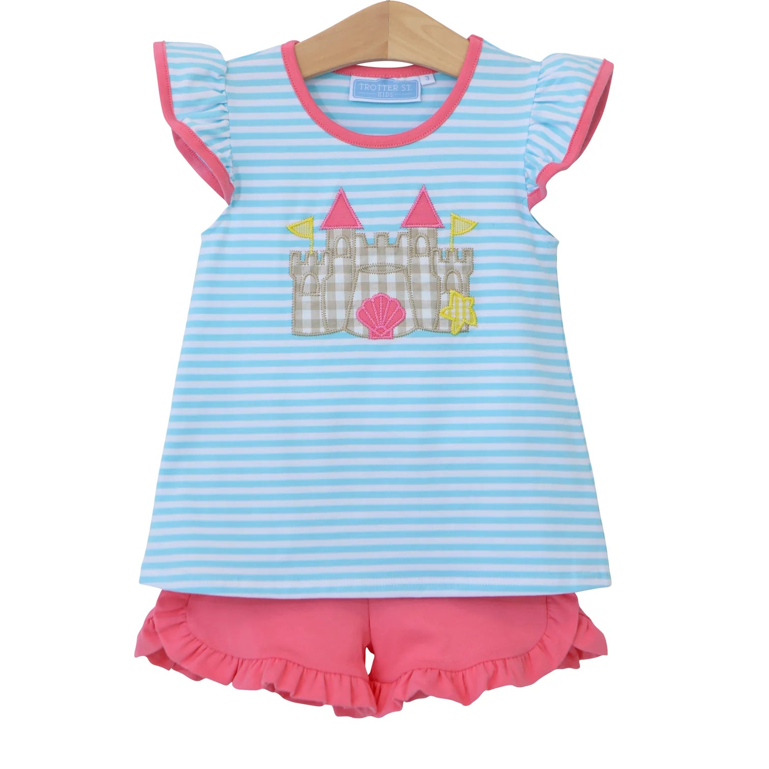 Sand Castle Flutter Short Set  - Doodlebug's Children's Boutique