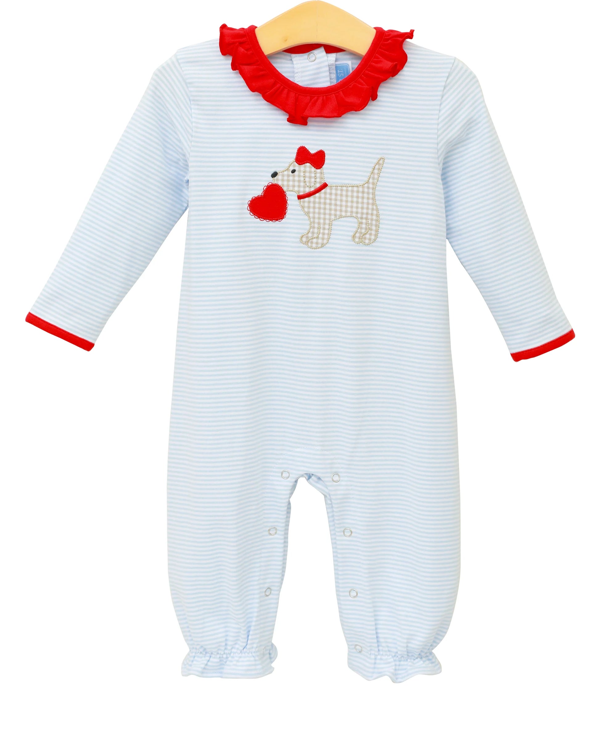 Puppy Love Ruffle Romper - Doodlebug's Children's Boutique