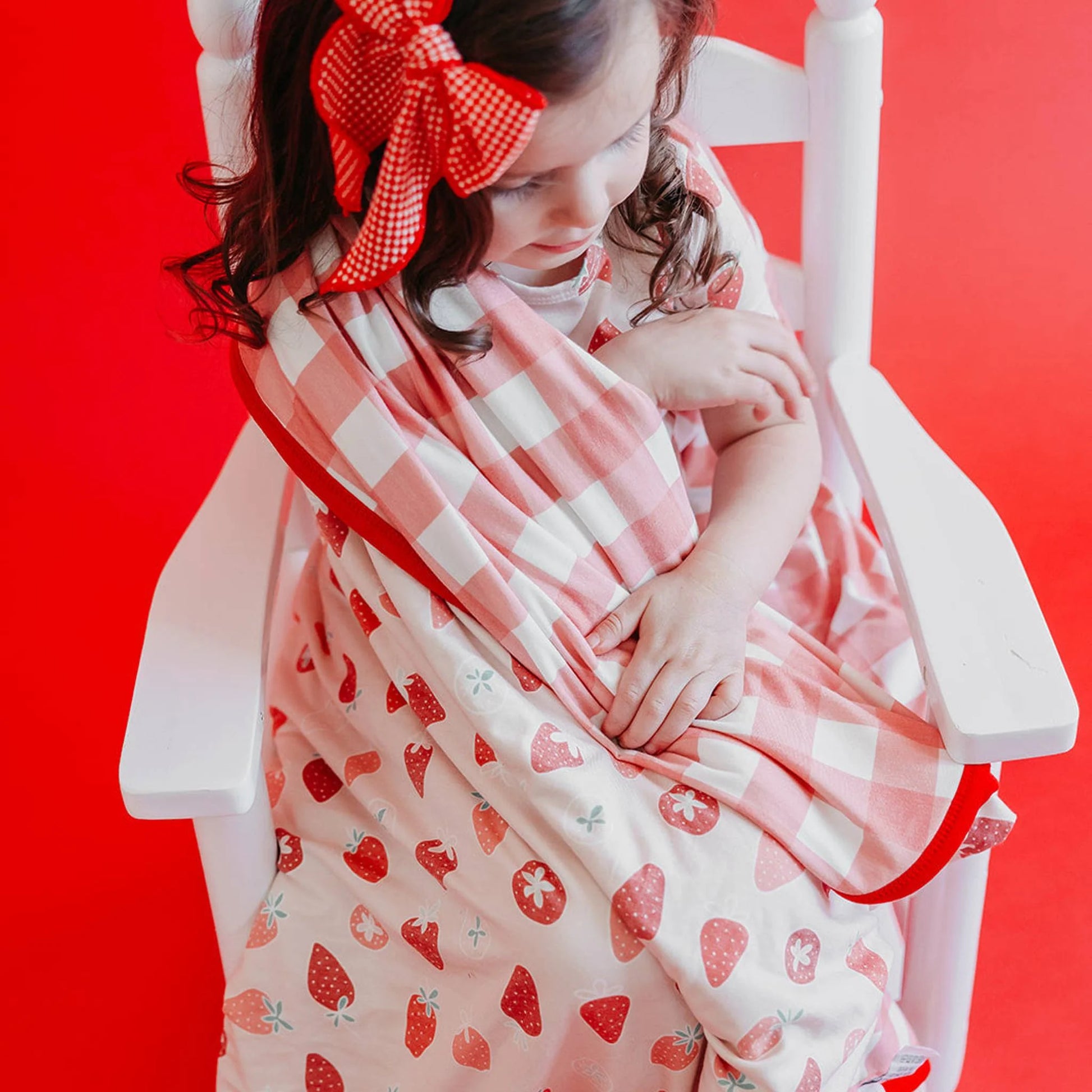Strawberry Three Layer Quilt - Doodlebug's Children's Boutique