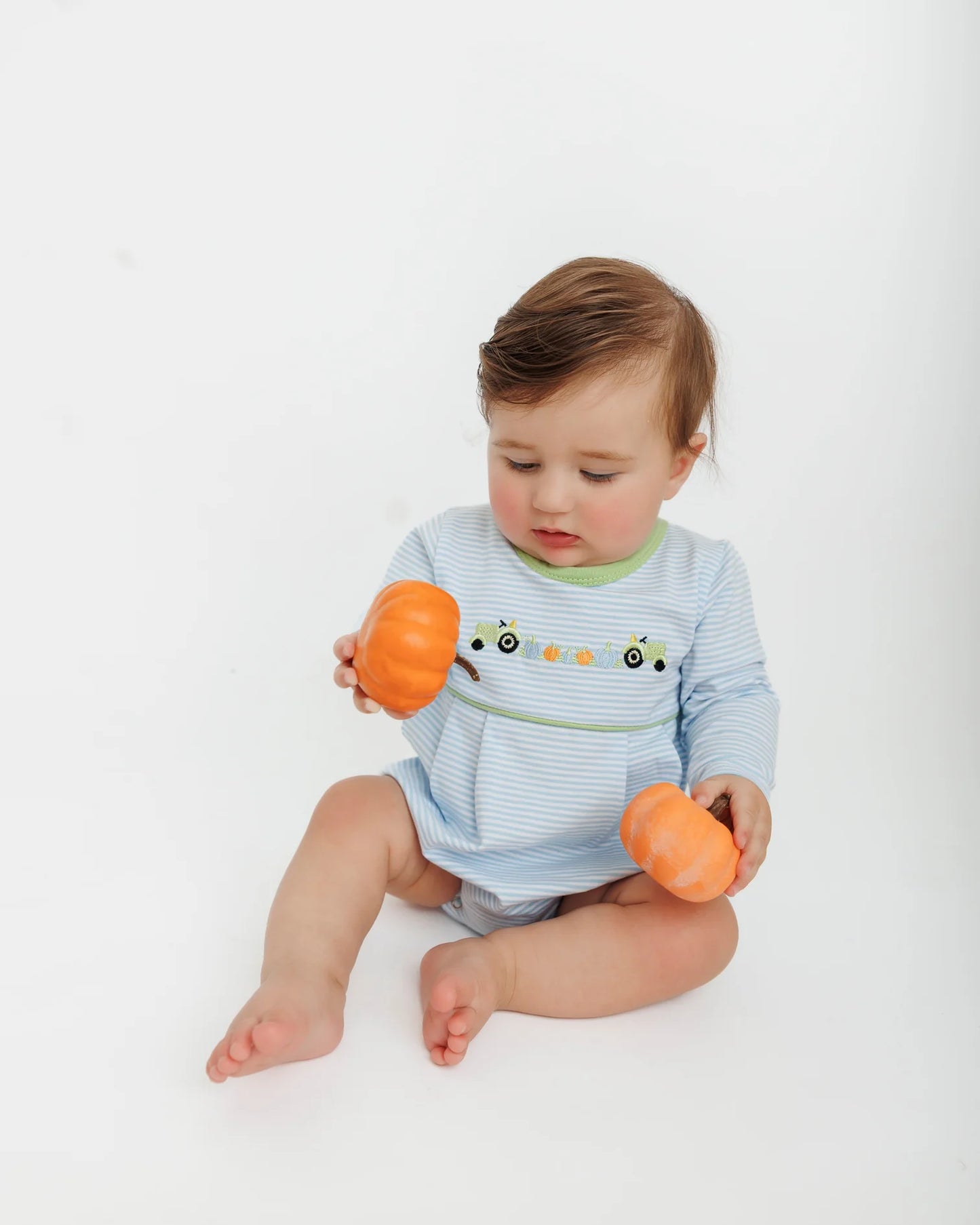 Tractor Pumpkin Long Sleeve Bubble - Doodlebug's Children's Boutique