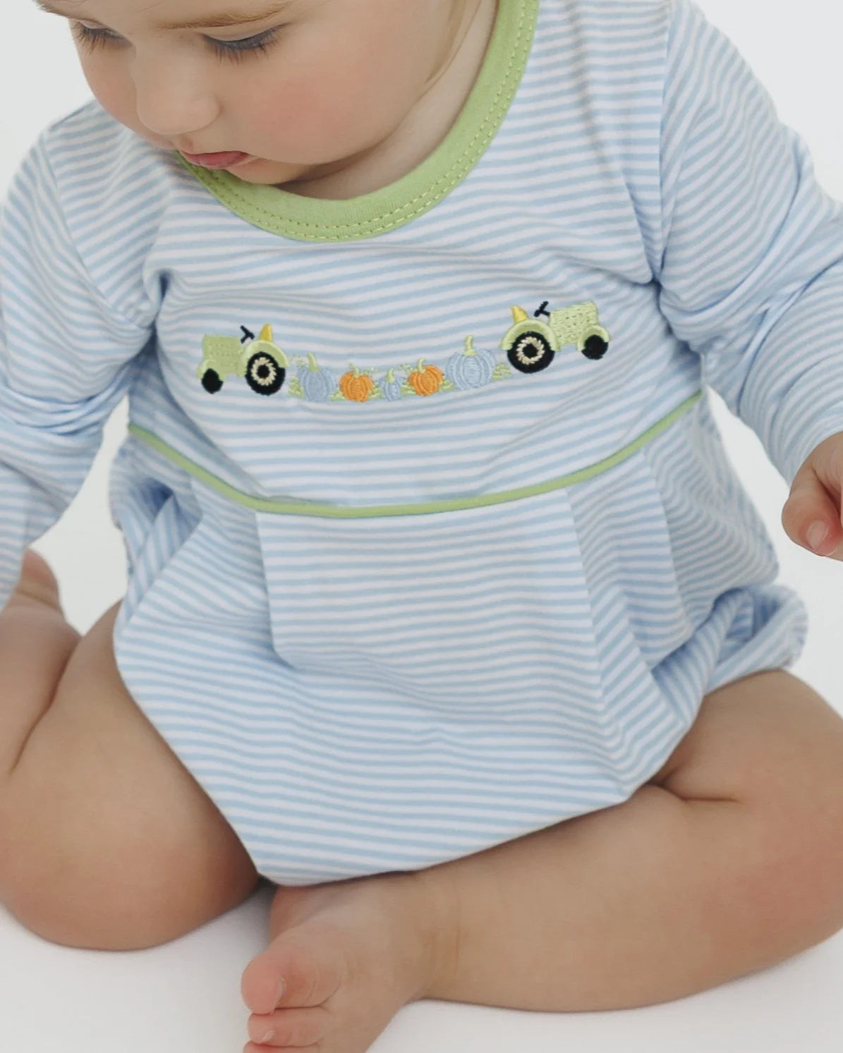 Tractor Pumpkin Long Sleeve Bubble - Doodlebug's Children's Boutique