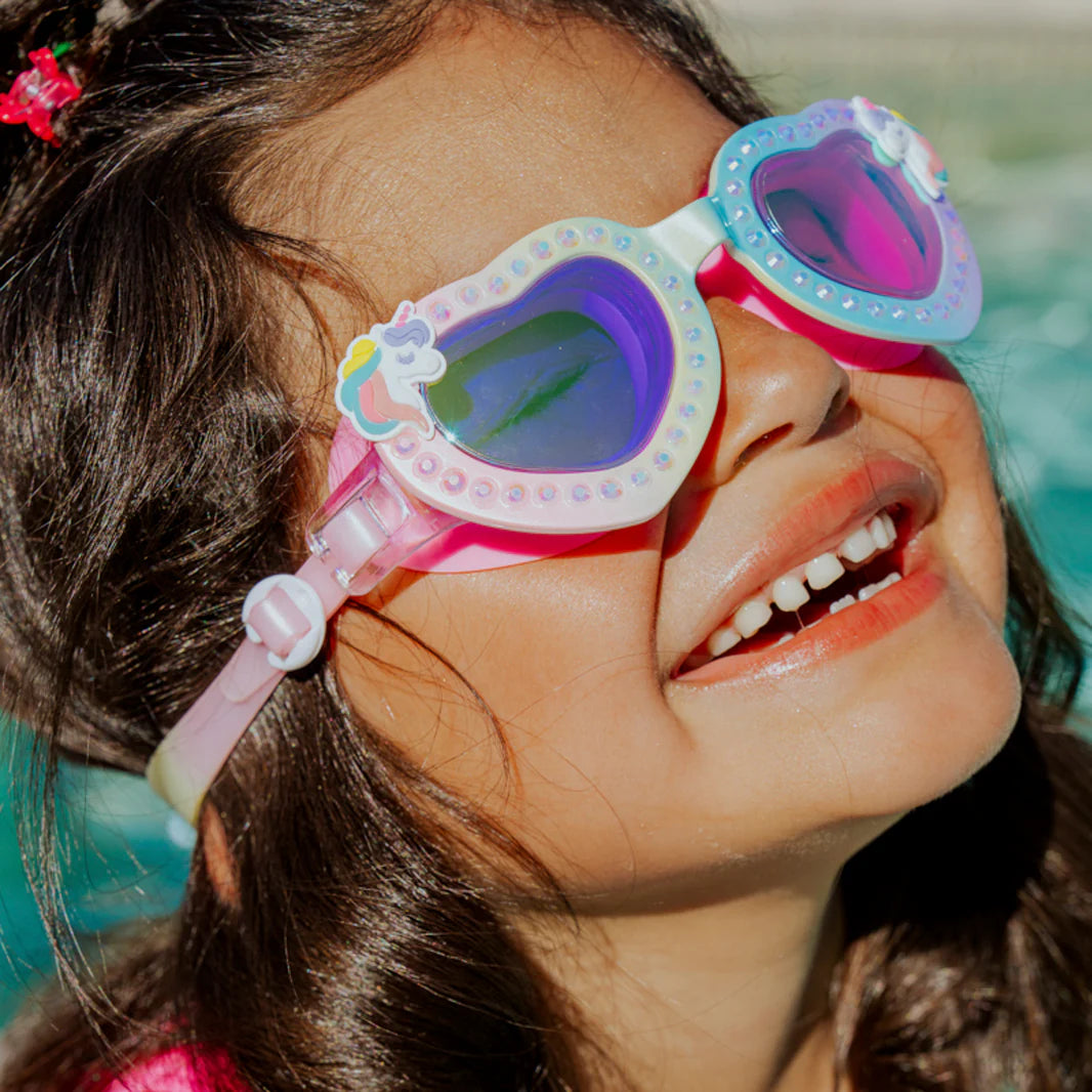 Color Burst Rainbow Uni Glow Swim Goggles - Doodlebug's Children's Boutique