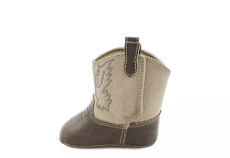 Baby Brown Textured Western Boot  - Doodlebug's Children's Boutique