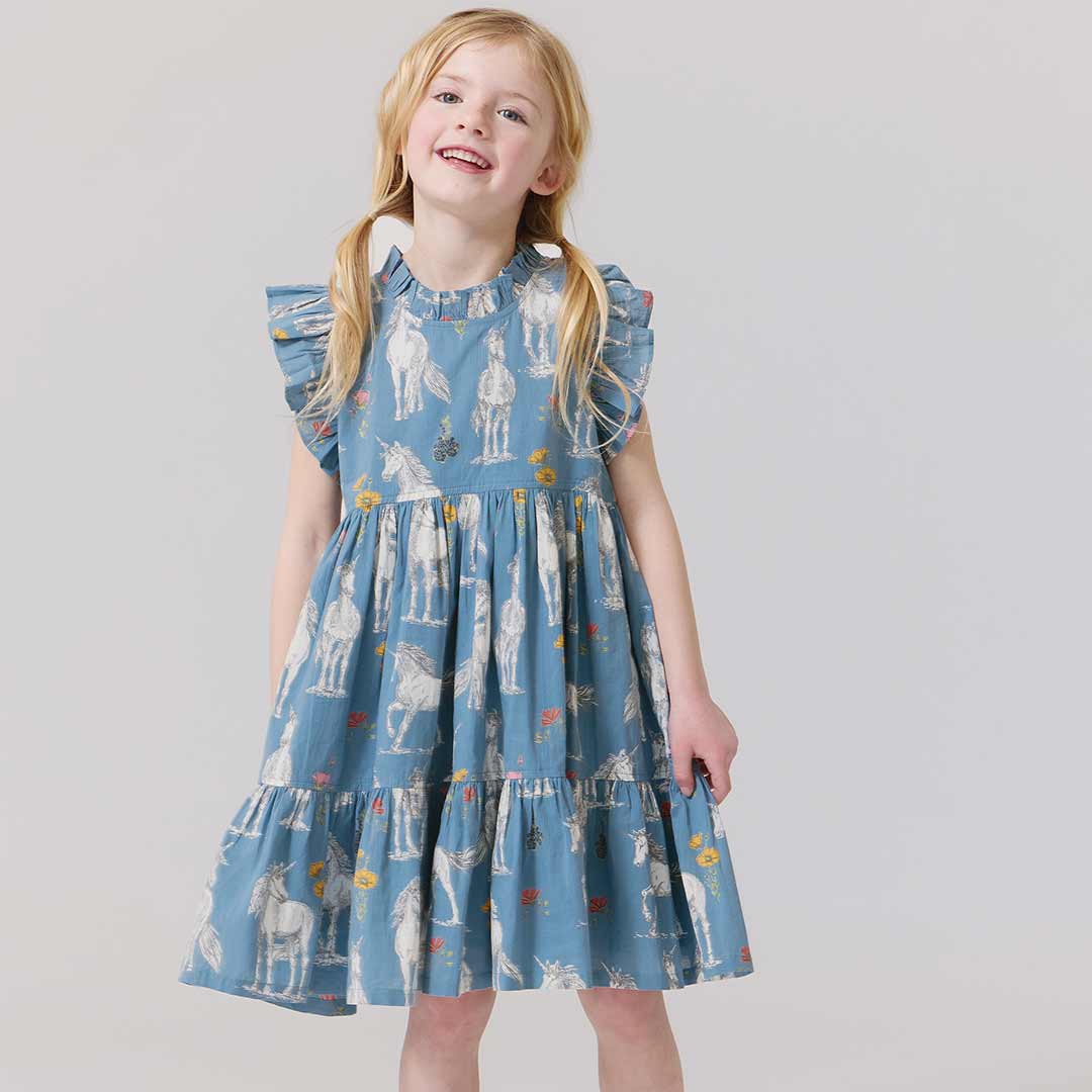 Jennifer Dress in Unicorn Field - Doodlebug's Children's Boutique