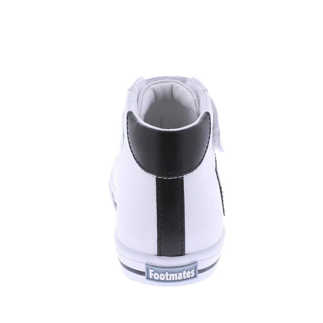 Riley Shoe in White with Black Leather - Doodlebug's Children's Boutique