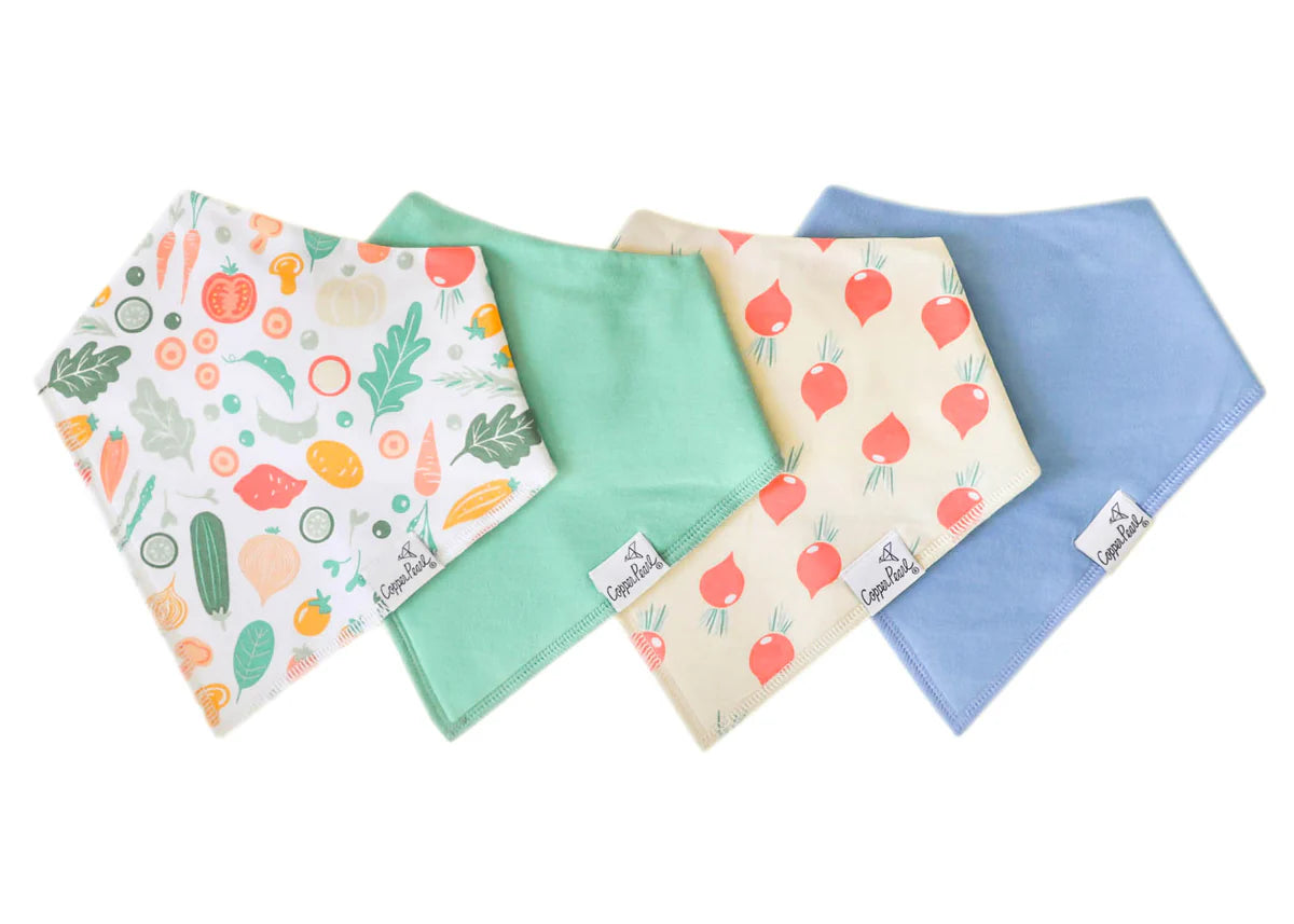 Veggies 4 Pack Bandana Bibs  - Doodlebug's Children's Boutique