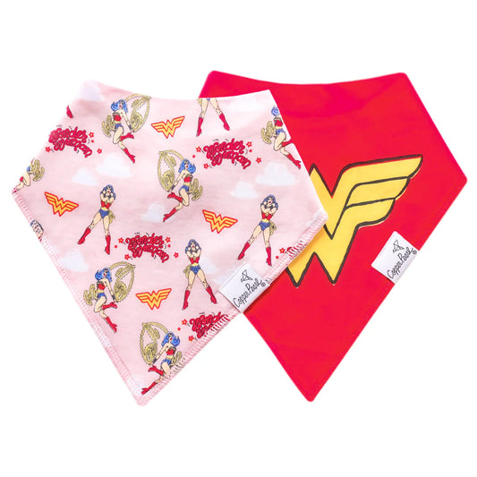 Wonder Woman 2 Pack Bandana Bibs - Doodlebug's Children's Boutique