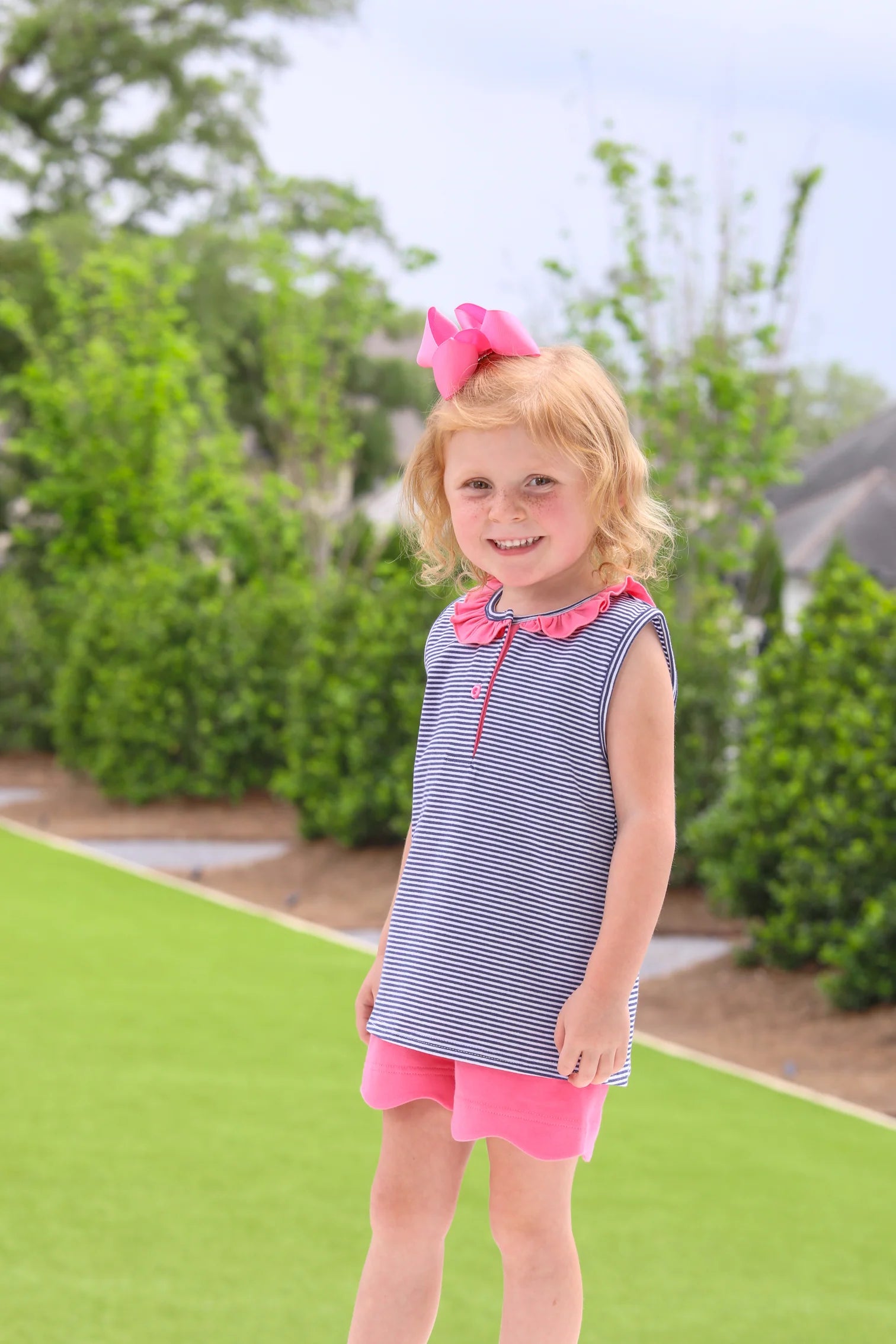 Navy & Pink Nora Short Set - Doodlebug's Children's Boutique