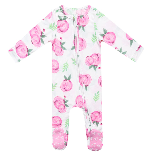 Grace Zip-Up Footie Pajama - Doodlebug's Children's Boutique
