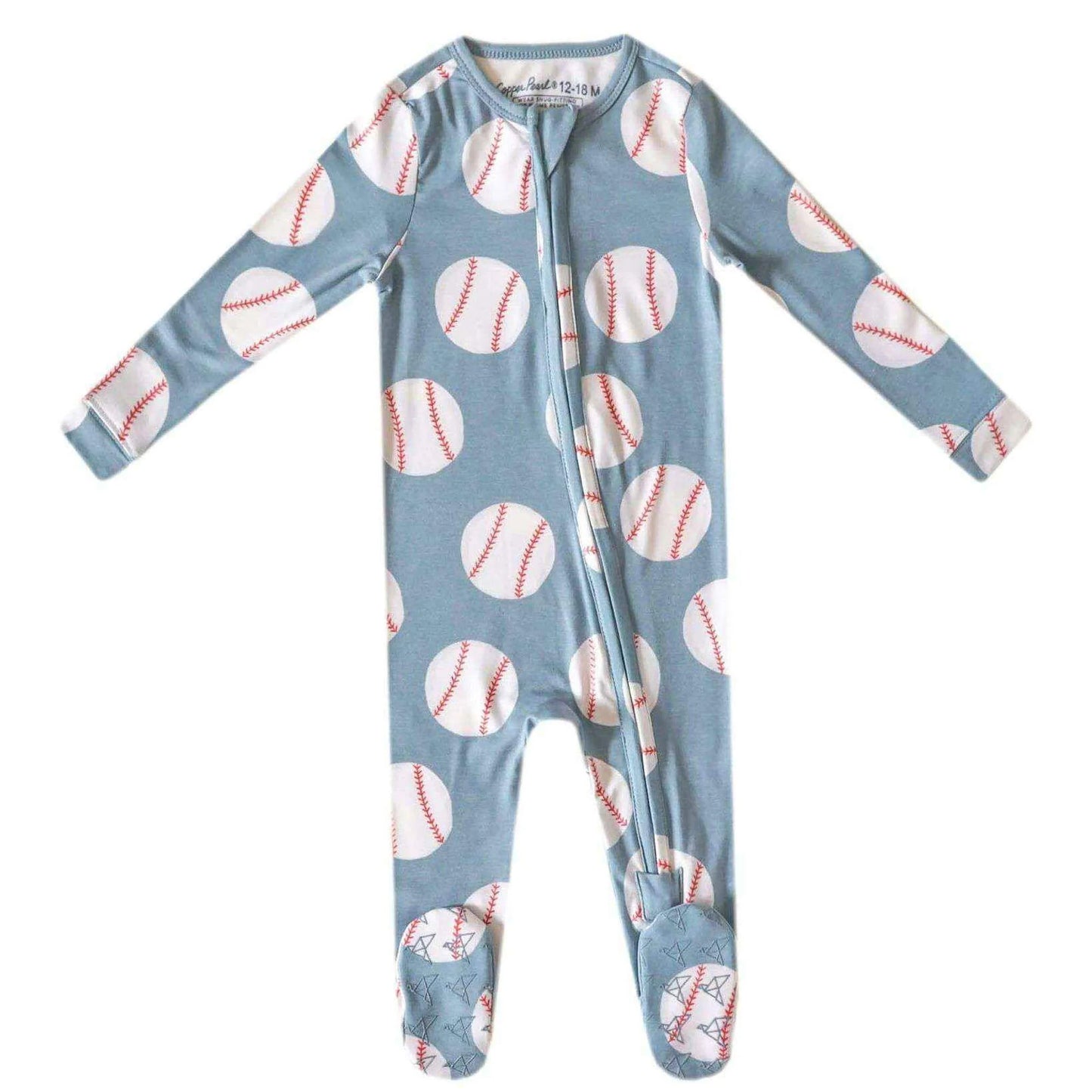 Slugger Zip-Up Footie Pajama - Doodlebug's Children's Boutique