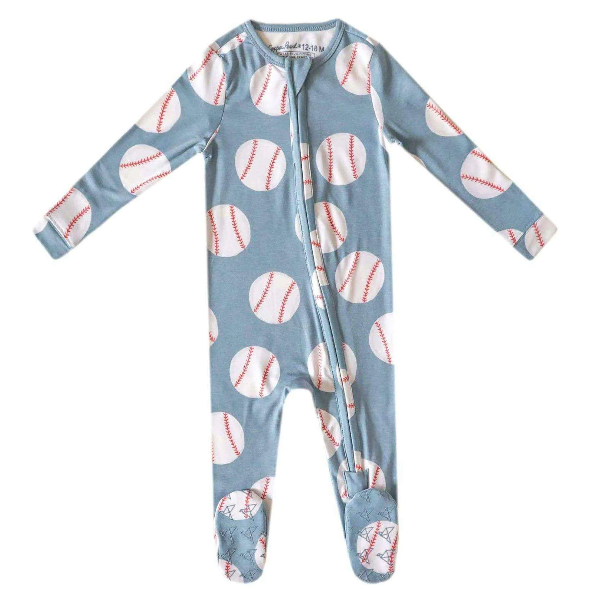 Slugger Zip-Up Footie Pajama - Doodlebug's Children's Boutique