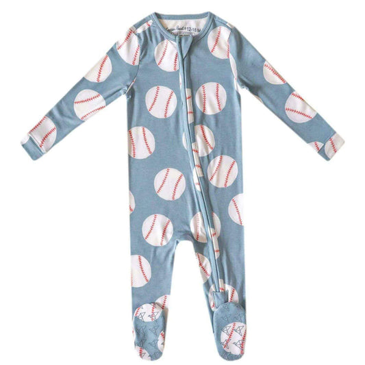 Slugger Zip-Up Footie Pajama - Doodlebug's Children's Boutique