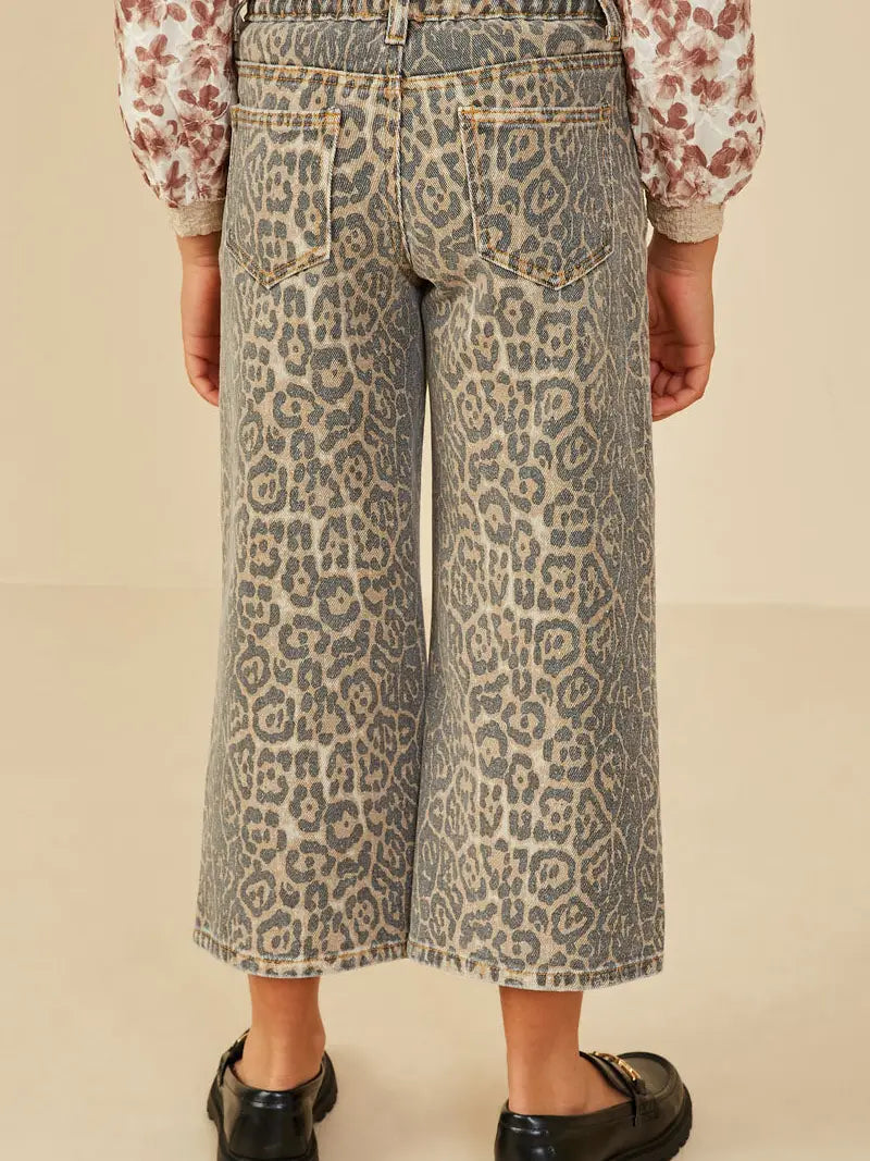 Washed Leopard Relaxed Fit Denim - Doodlebug's Children's Boutique