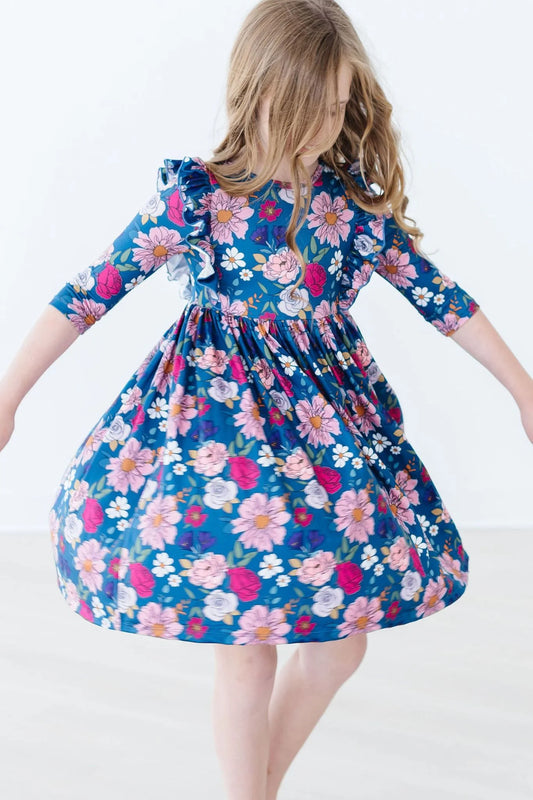 Vintage Garden Ruffle Twirl Dress  - Doodlebug's Children's Boutique