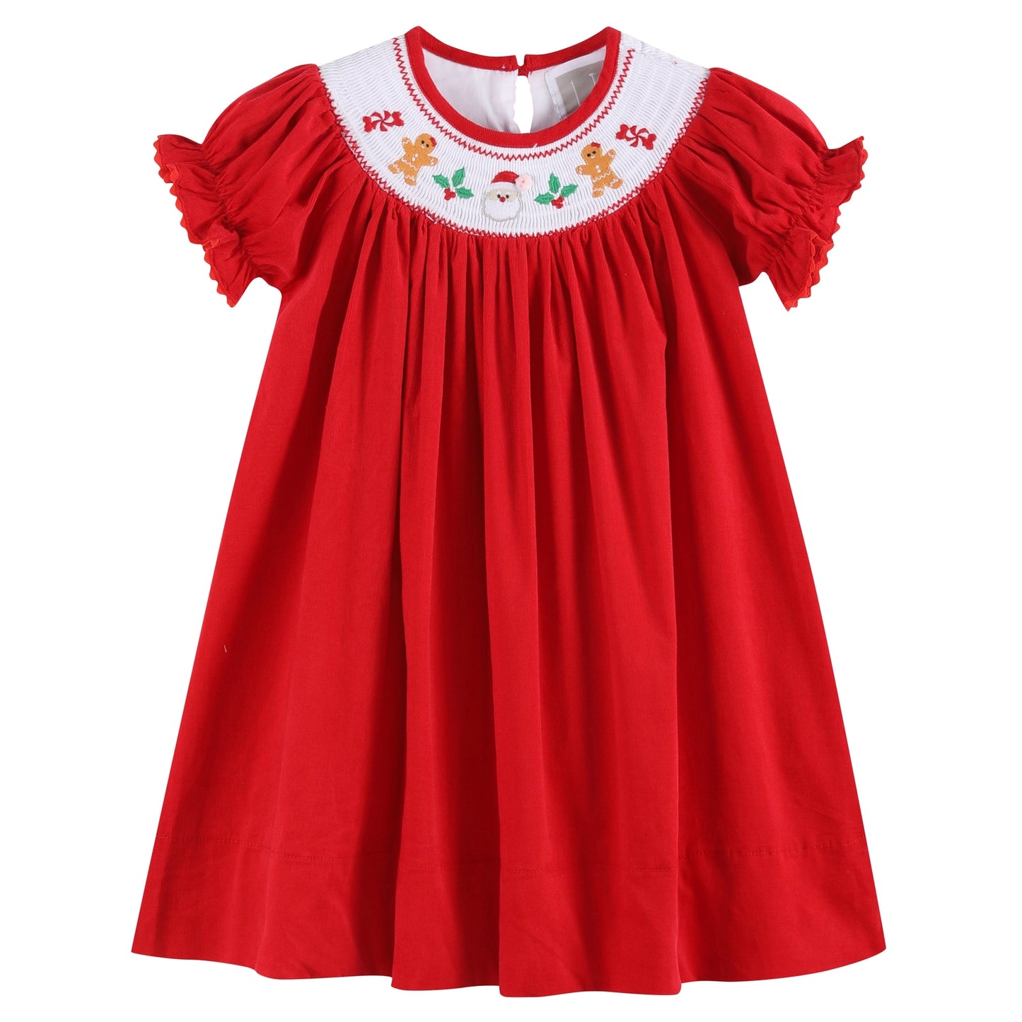 Red Velvet Christmas Smocked Bishop Dress - Doodlebug's Children's Boutique